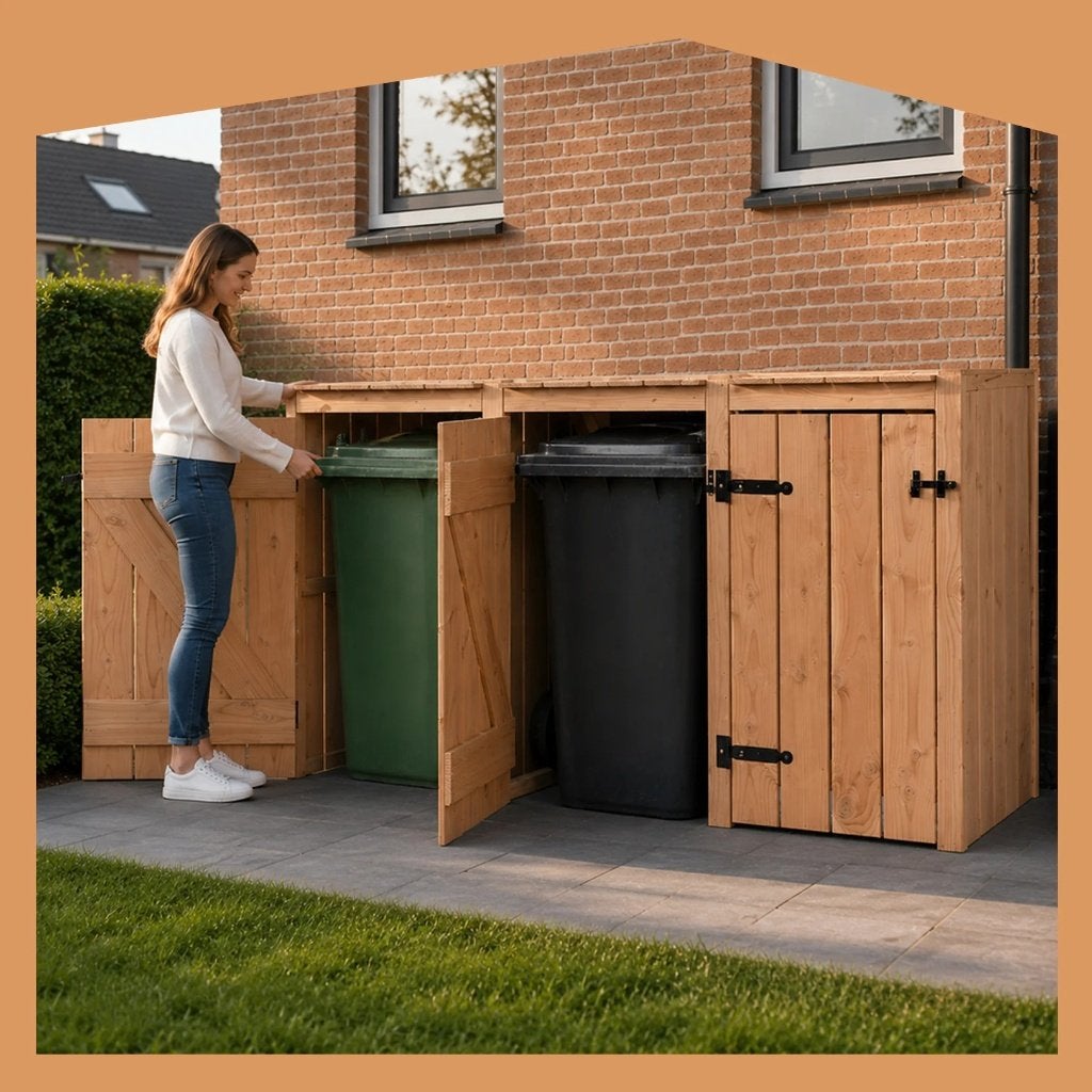 Containerombouw Douglas, 1 t/m 5 kliko's, Gratis levering, Verzenden, Nieuw, Hout, Containerberging