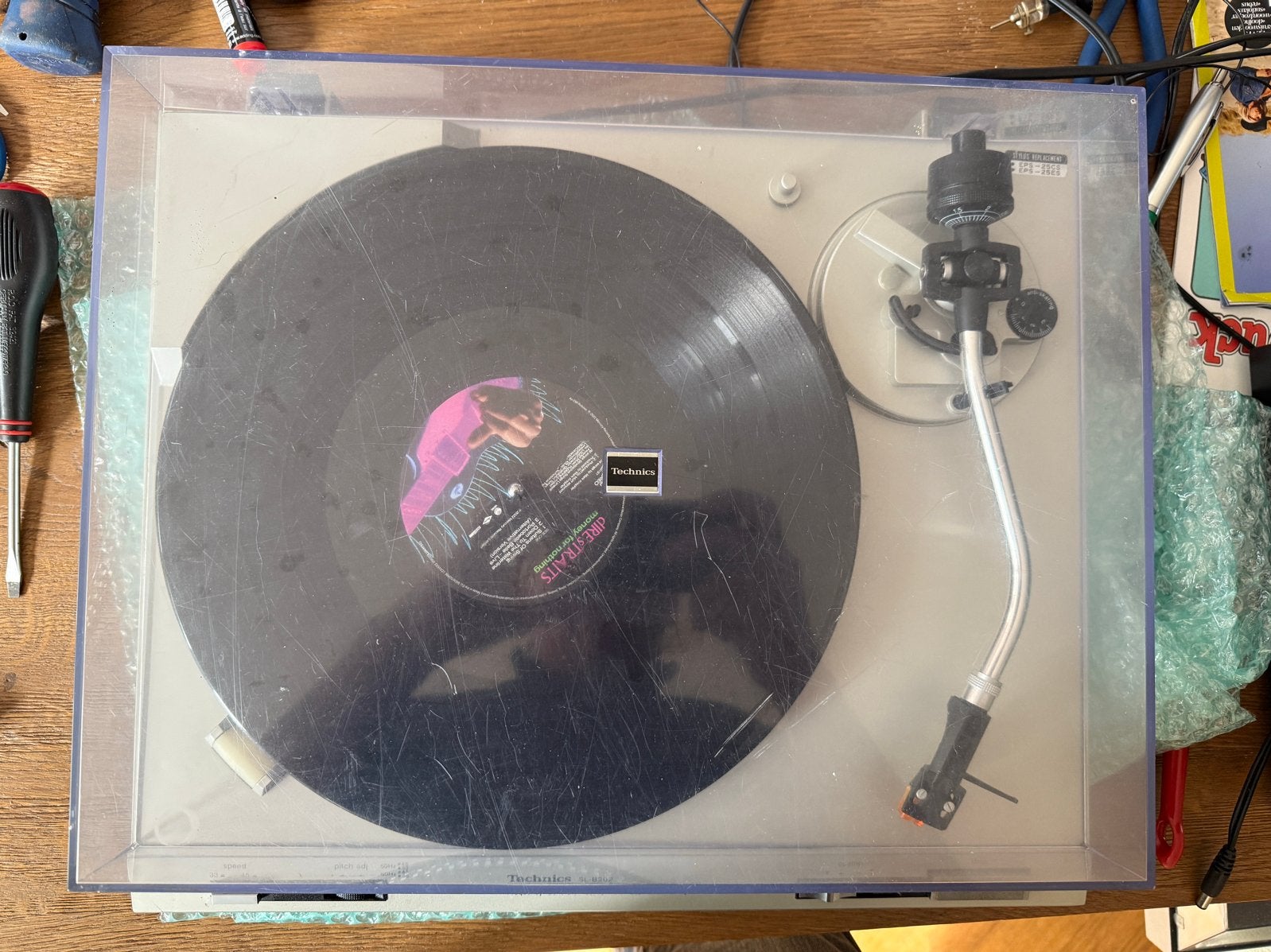 Technics SL-B202 Platenspeler met Stofkap, Gebruikt, Automatisch, Ophalen of Verzenden, Platenspeler