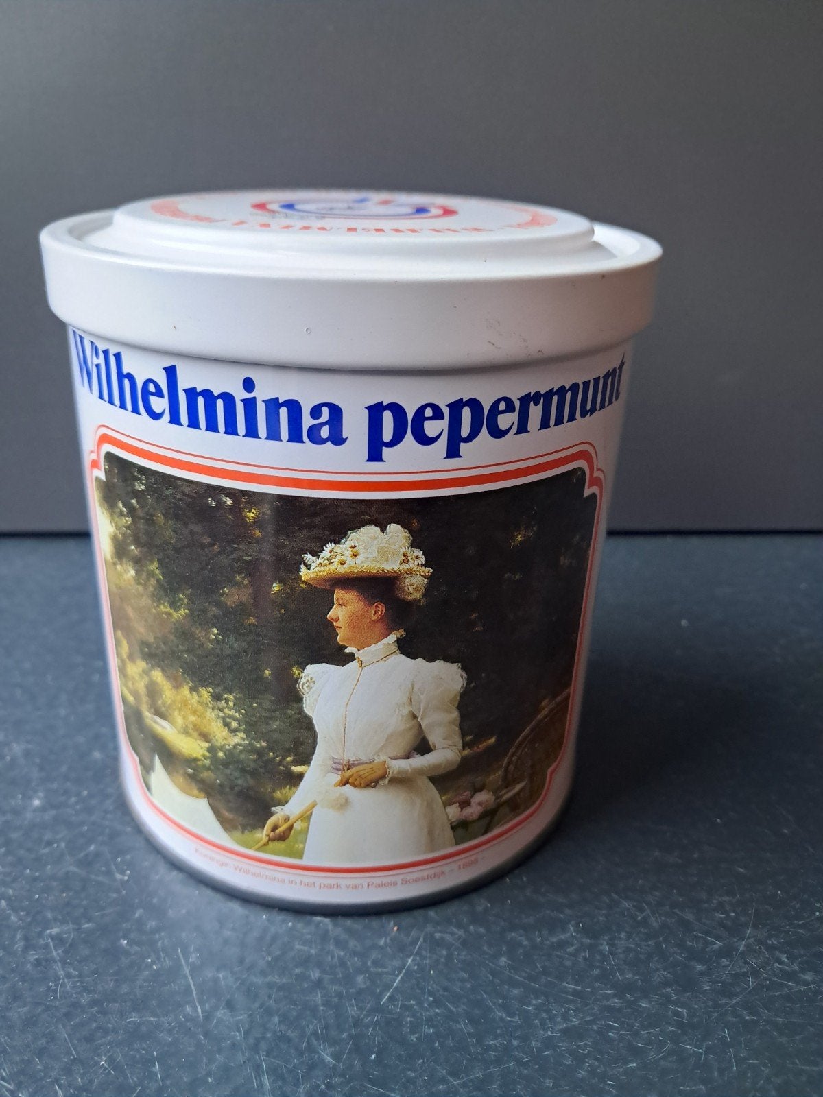 Vintage blik Wilhelmina pepermunt, Verzamelen, Ophalen of Verzenden, Gebruikt, Overige, Overige merken