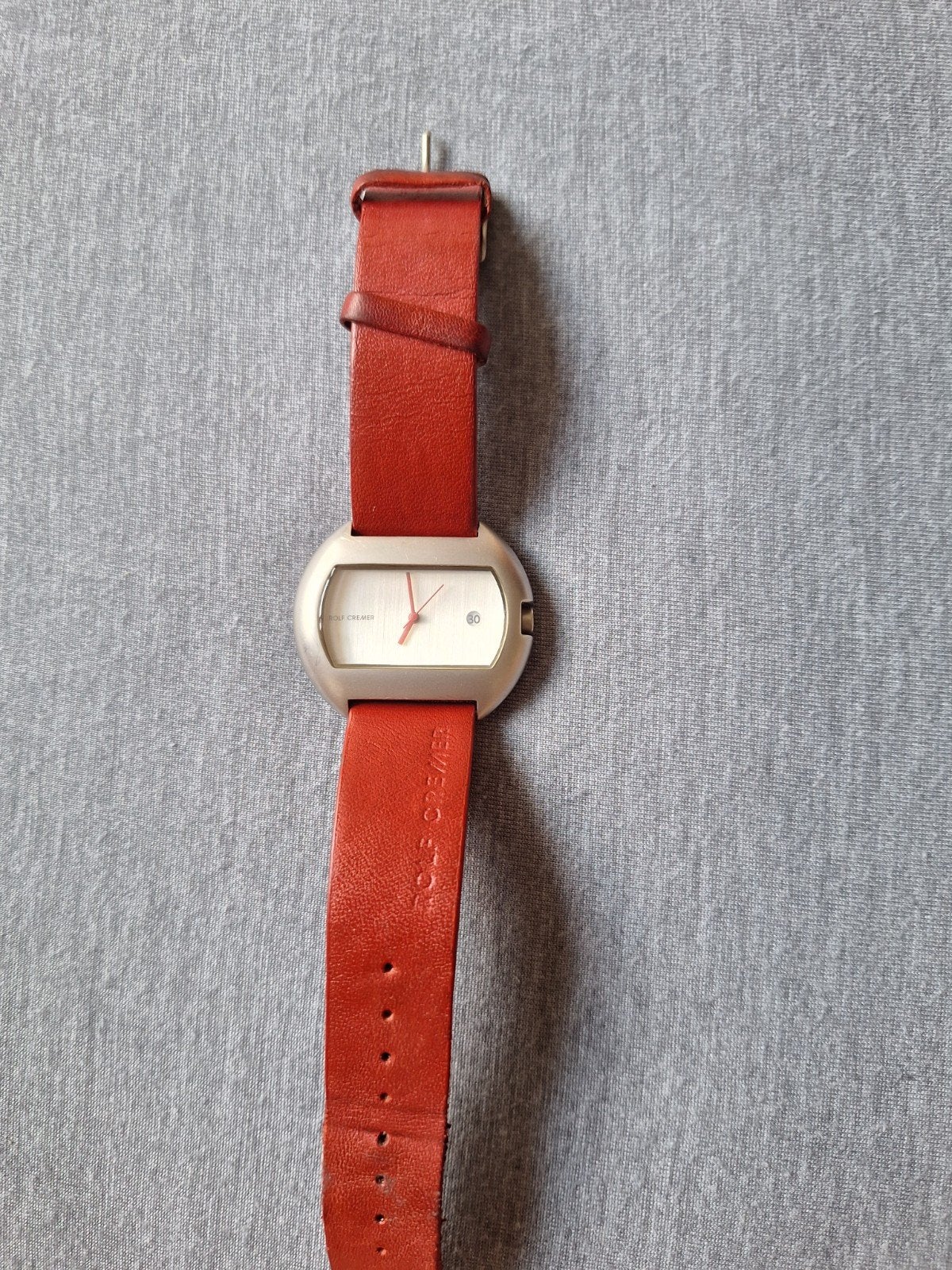 Rolf Cremer design horloge "SCREEN" – Buitenkant als nieuw!, Overige merken, Leer, Staal, Polshorloge
