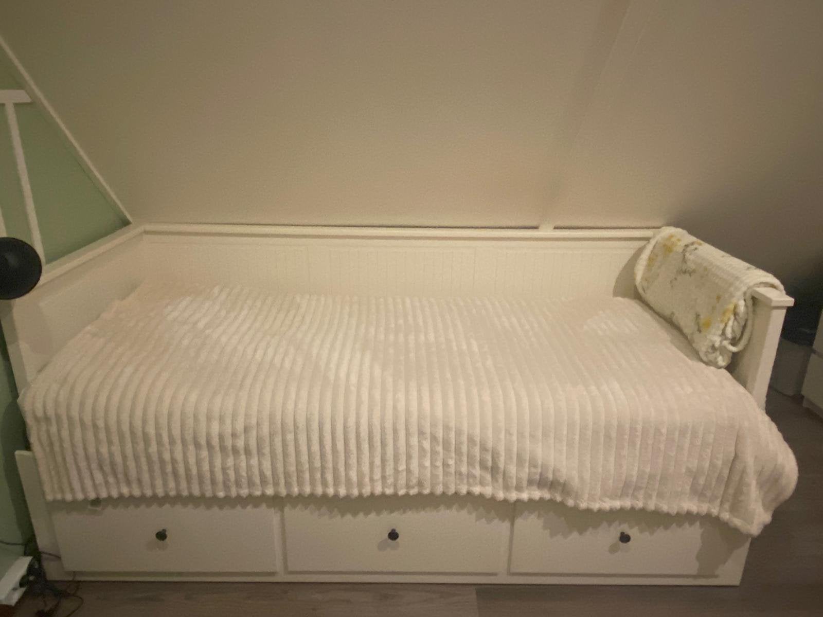 Ikea Hemnes bedbank, Ophalen, Eenpersoons, Wit, 200 cm