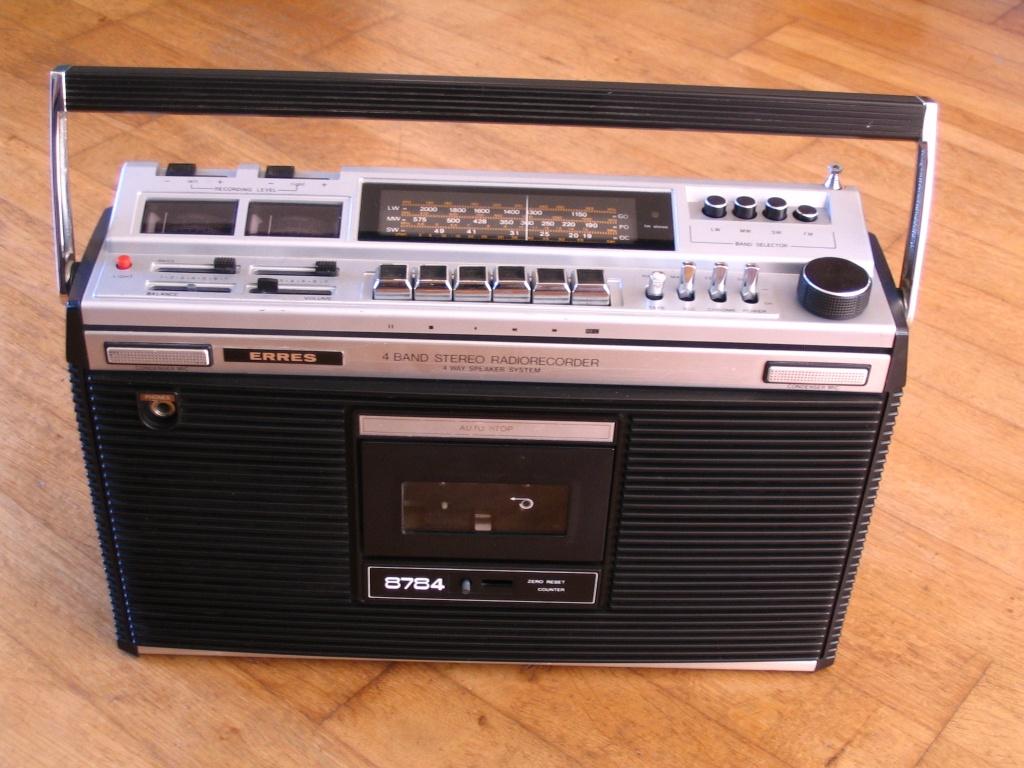 70's stereo-radio-/cassetterecorder Erres SX8784 vintage, Ophalen of Verzenden, Gebruikt, Radio