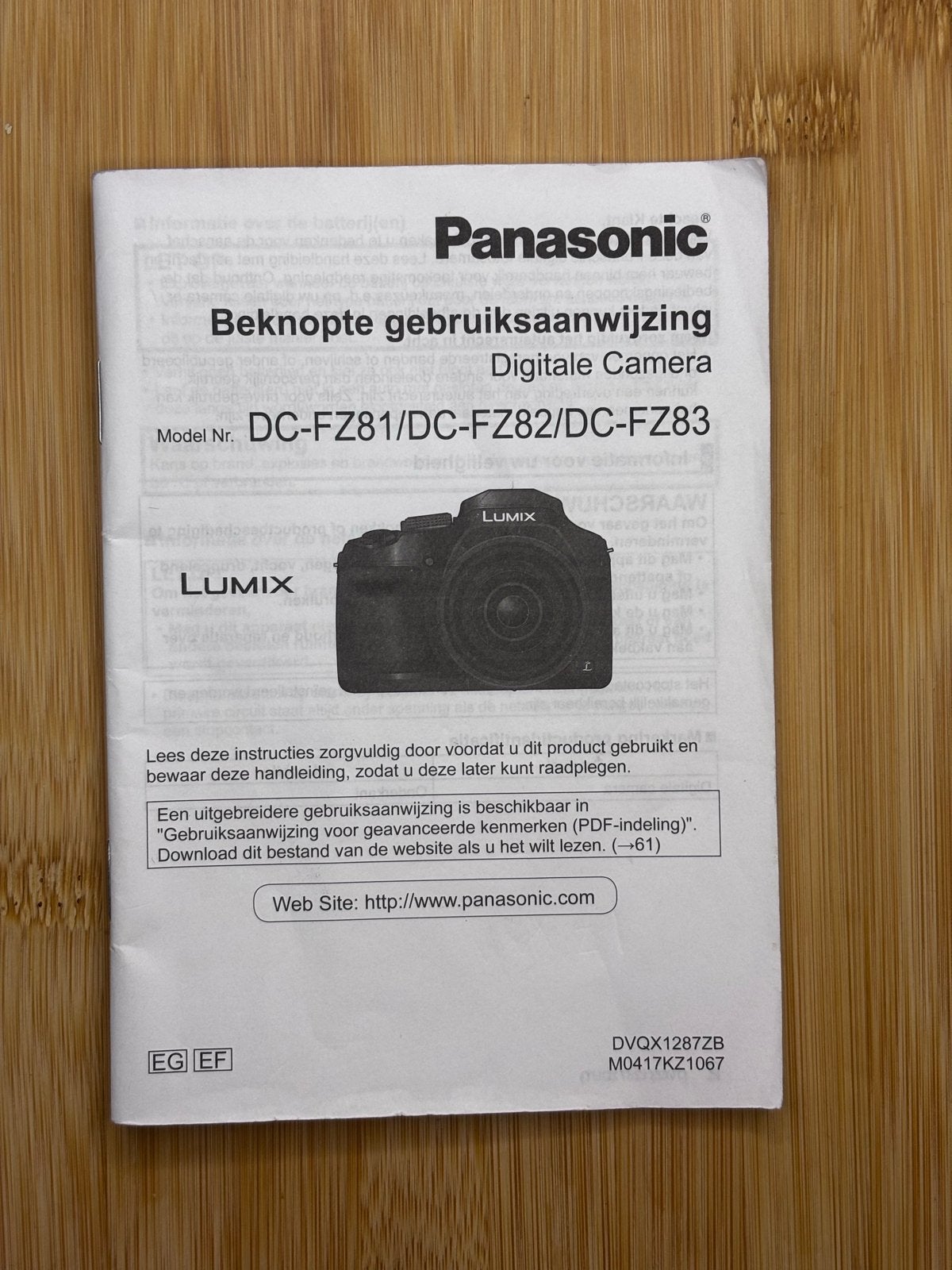 Handleiding Panasonic Lumix DC-FZ81/FZ82/FZ83 Digitale Camer, Ophalen of Verzenden, Zo goed als nieuw, Overige typen, Panasonic