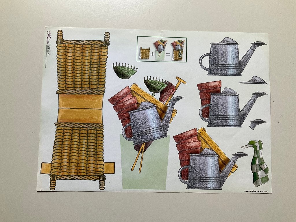 kaarten maken - 3D knip vel - tuin, Hobby en Vrije tijd, Kaarten | Zelf maken, Ophalen of Verzenden, Zo goed als nieuw, Overige thema's