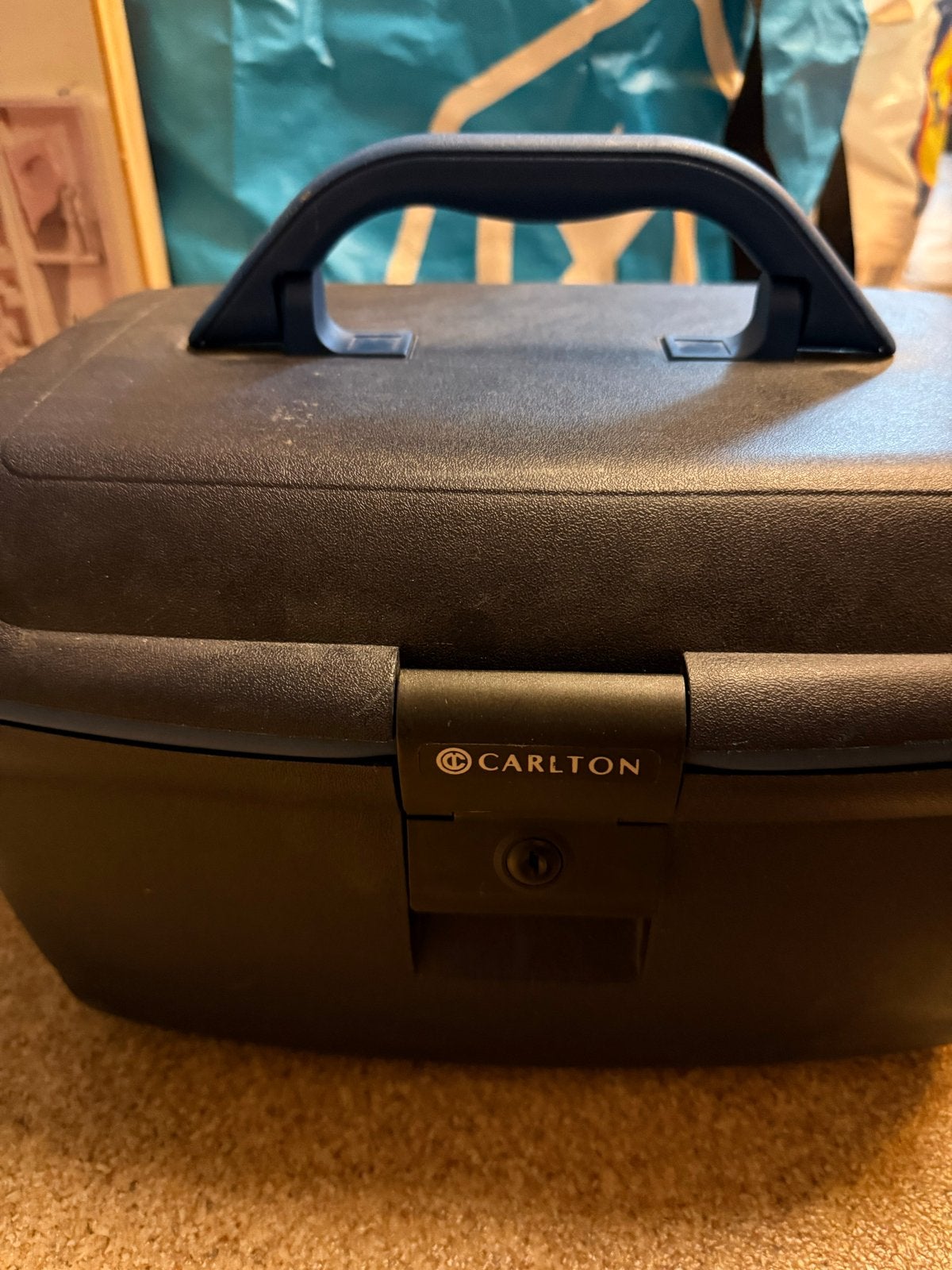 Carlton Beautycase / Make-up Koffer - Donkerblauw, Sieraden, Tassen en Uiterlijk, Ophalen, Gebruikt, Blauw, Hardcase