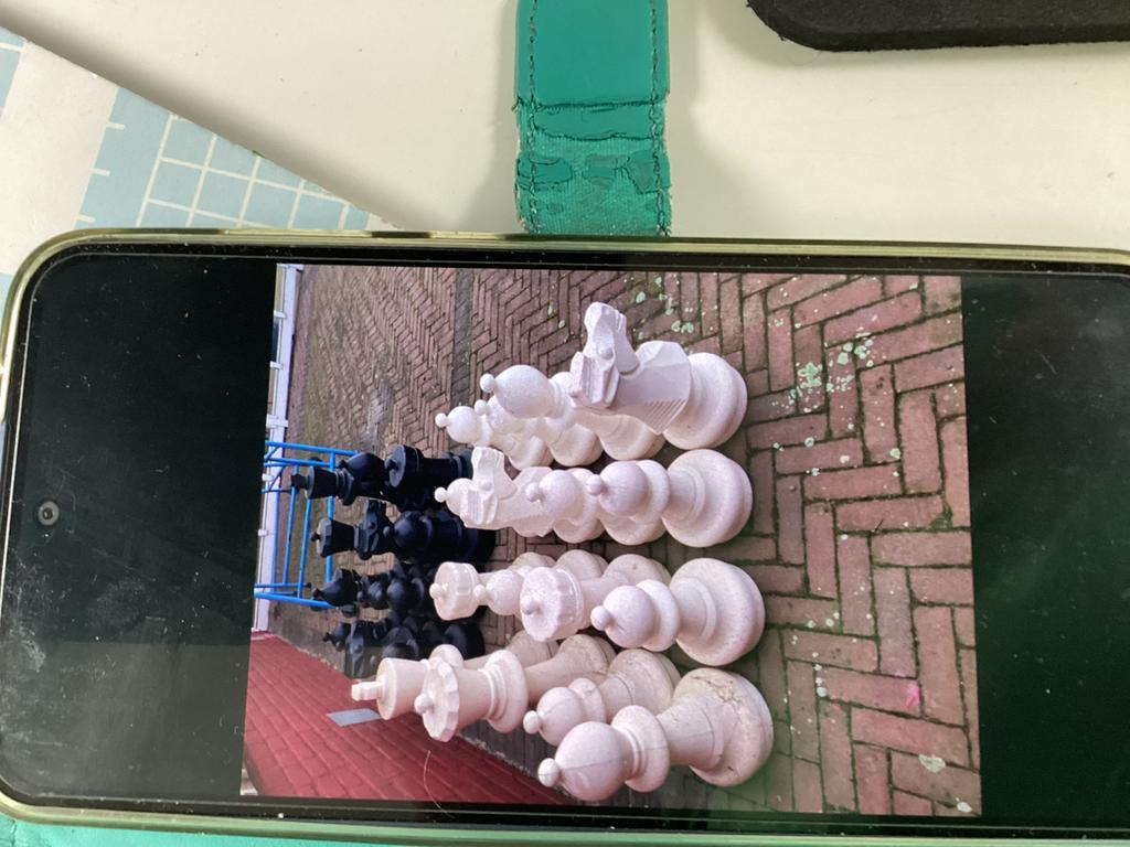 Grote damstenen voor buitengebruik en schaak spel, Een of twee spelers, Ophalen of Verzenden, Zo goed als nieuw