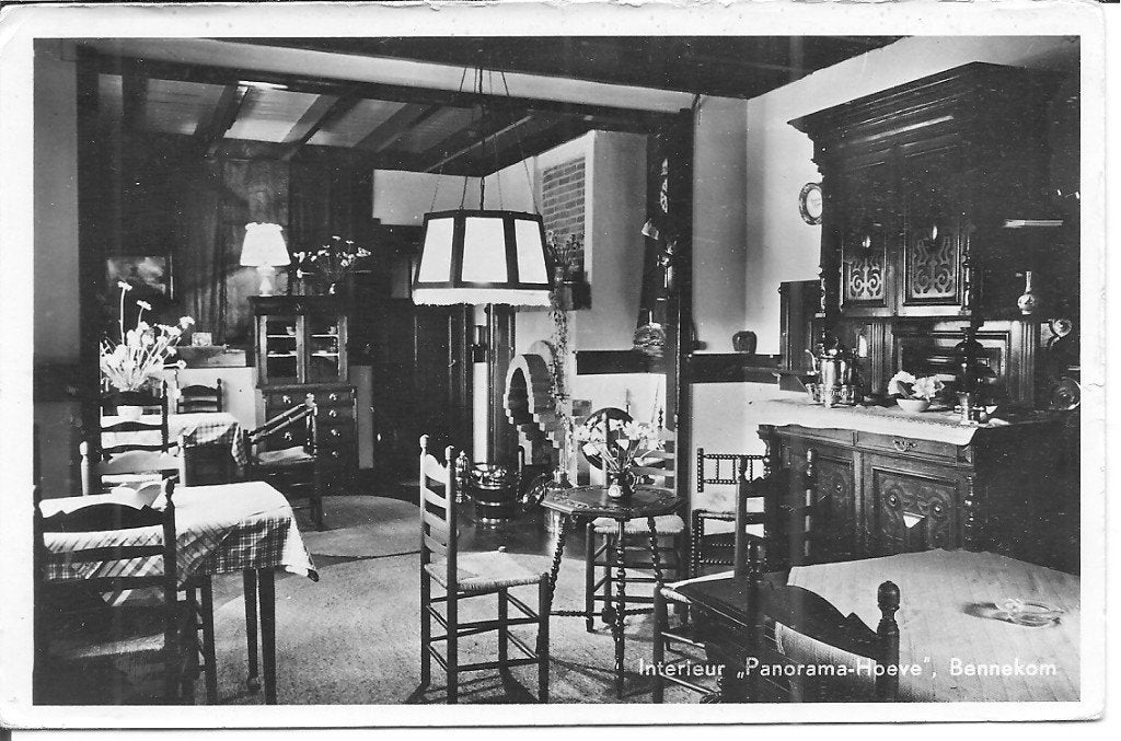 Ansichtkaart Interieur "Panorama-Hoeve" Bennekom, Ophalen of Verzenden, 1940 tot 1960, Ongelopen, Gelderland