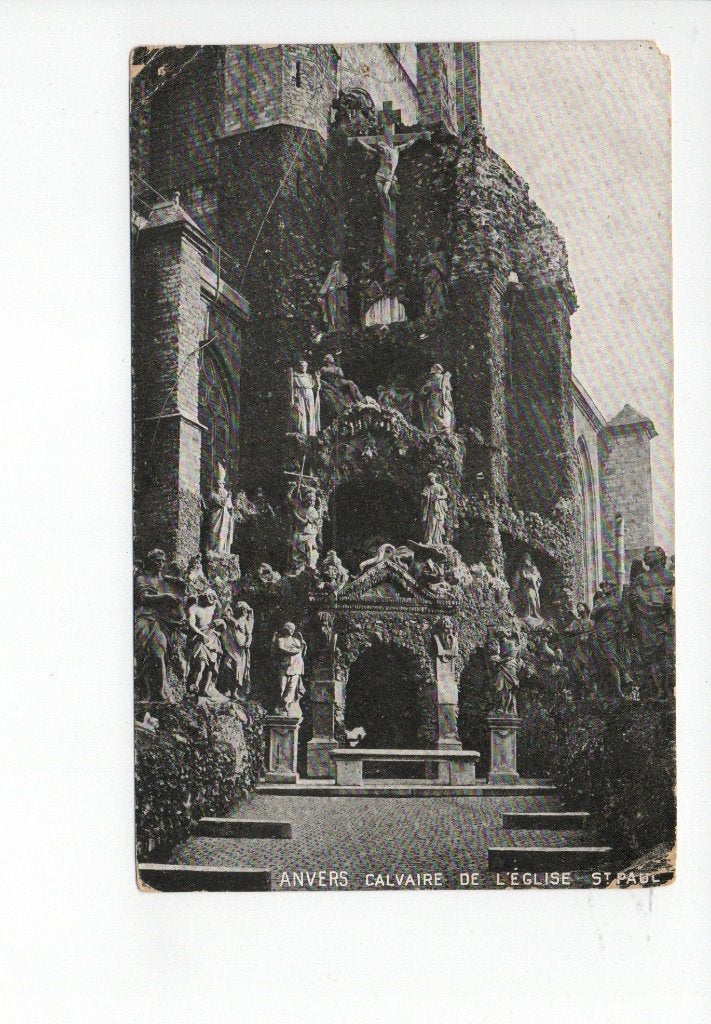 België. Ansichtkaart Antwerpen, Calvaire Église St. Paul., Verzamelen, Ophalen of Verzenden, Voor 1920, Gelopen, België en Luxemburg