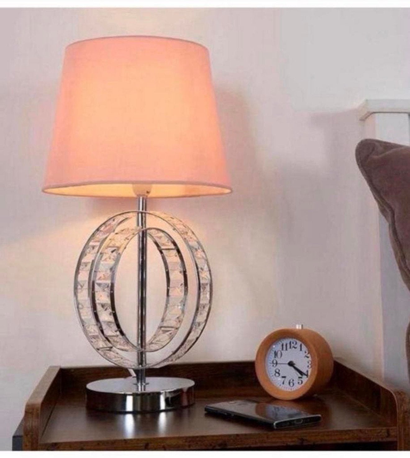 Modern Chrome Acryl Jewel Tafellamp Roze kristal led lamp, Bureaulamp, Nieuw, Ophalen of Verzenden, H