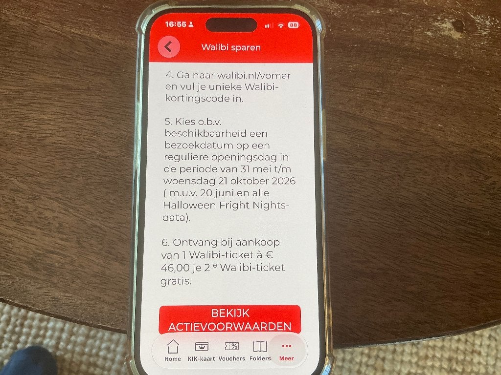 Walibi tickets, Twee personen, Ticket of Toegangskaart