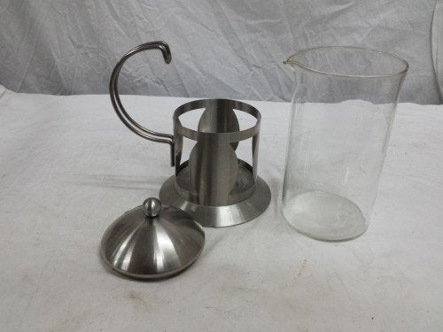 Koffiekan van glas en rvs, Huis en Inrichting, Ophalen of Verzenden, 'T Olde Gre-j, Info@toldegrej.nl, Endepoelstraat 20f Didam