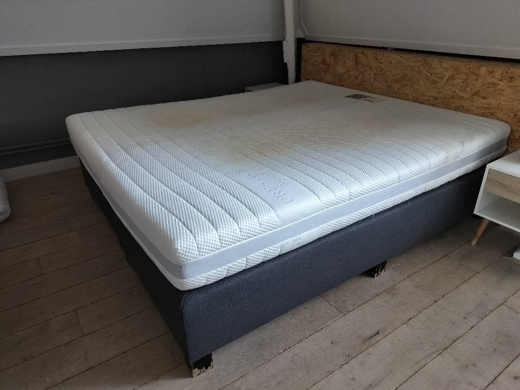 Ruime tweepersoons boxspring, Ophalen, Gebruikt, Tweepersoons, 180 cm