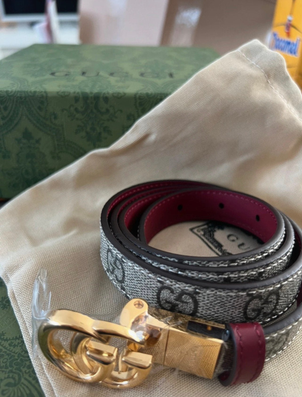 Gucci Meiden riem, 80 tot 90 cm, Bruin, Verzenden, Nieuw