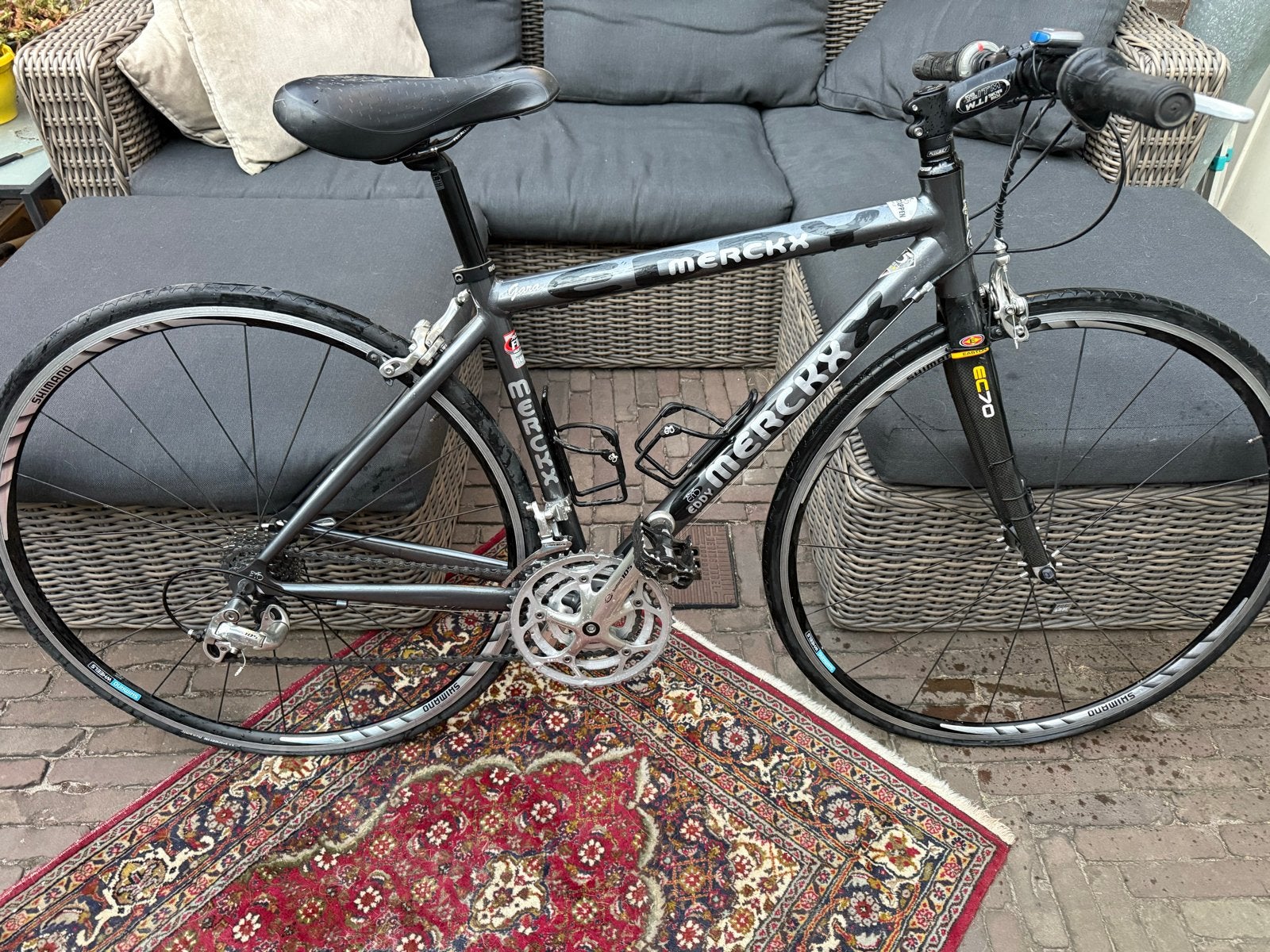 Merckx kleine maat, recht stuur, Shimano 105 triple, Overige merken, 28 inch, Gebruikt, Velgrem