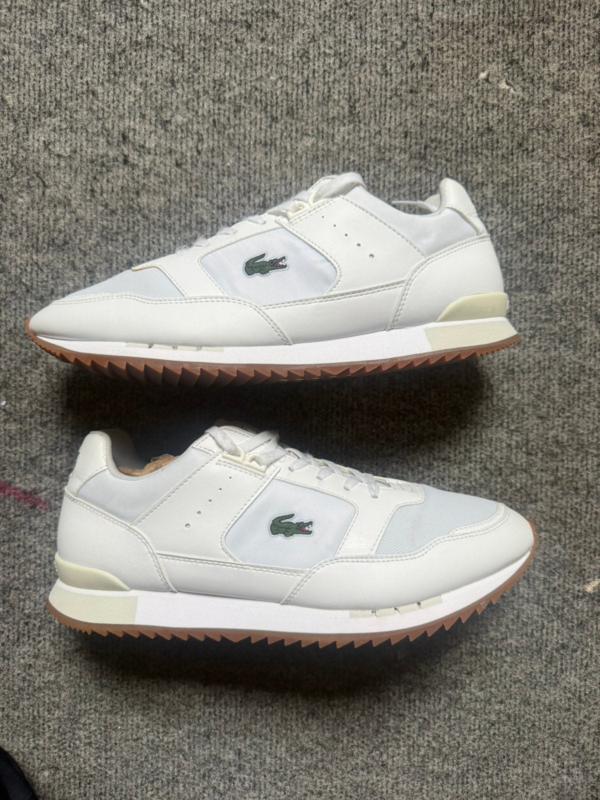 Lacoste L-Spin Deluxe heren sneakers wit – maat 42,5 – zgan, Ophalen of Verzenden, Zo goed als nieuw, Wit
