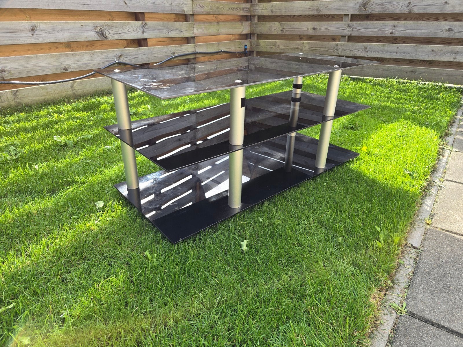 Foto 4 van Modern zwart glazen tv-meubel 95x45x40cm