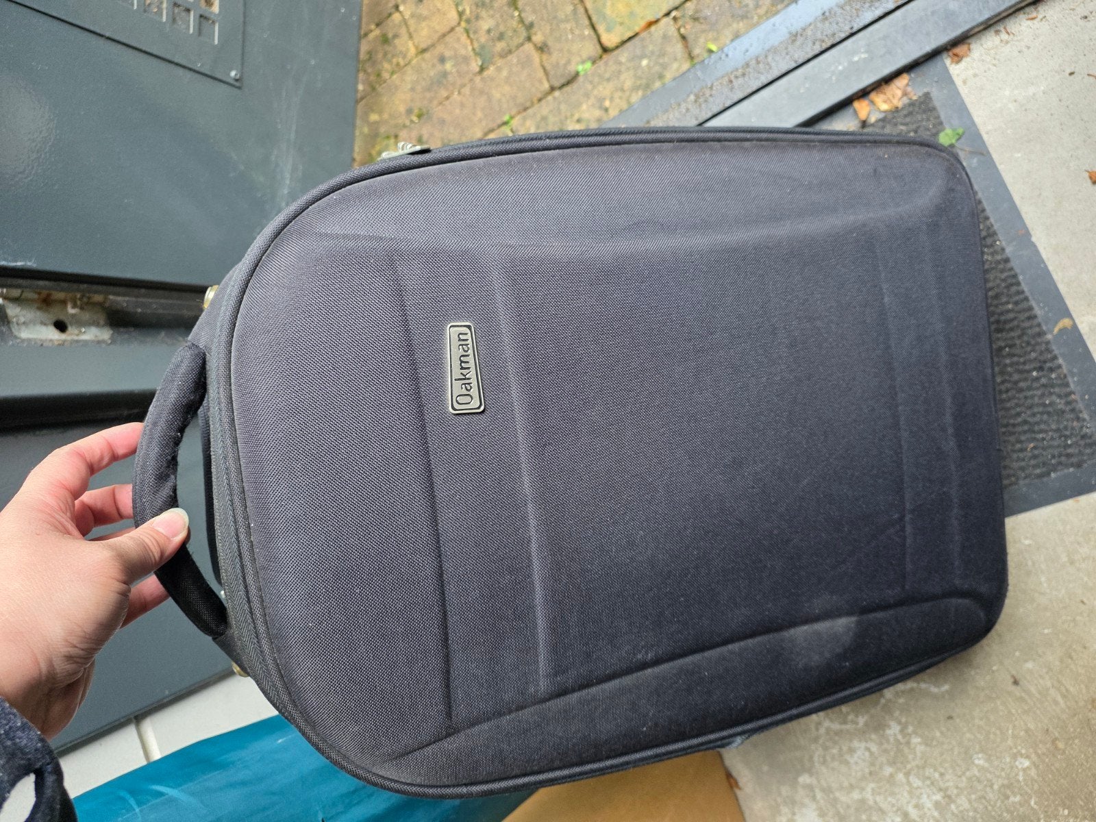 Oakman handbagage koffer met wieltjes en uitschuifbare greep, Ophalen, 30 cm of meer, Gebruikt, Zwart