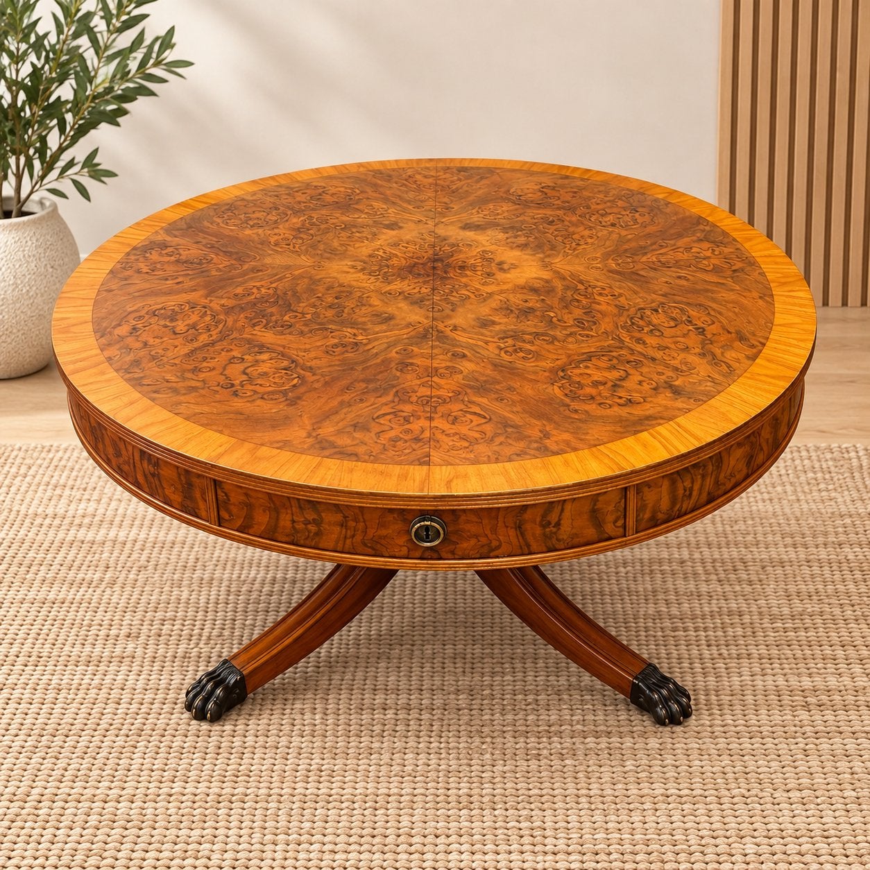 Unieke Vintage Salontafel - Mahoniehouten met Klauwpoten, Antiek en Kunst, Ophalen
