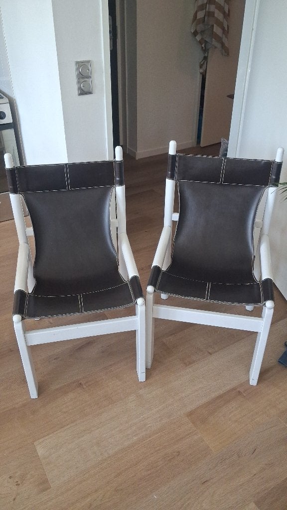 Vintage jaren 60/70 sling - safaristoel, Ophalen, Vintage jaren 60/70, Twee, Hout