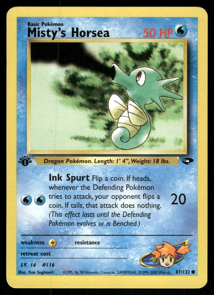 Misty's Horsea 87/132 - Gym Challenge (1st edition (NM), Verzenden, Gebruikt