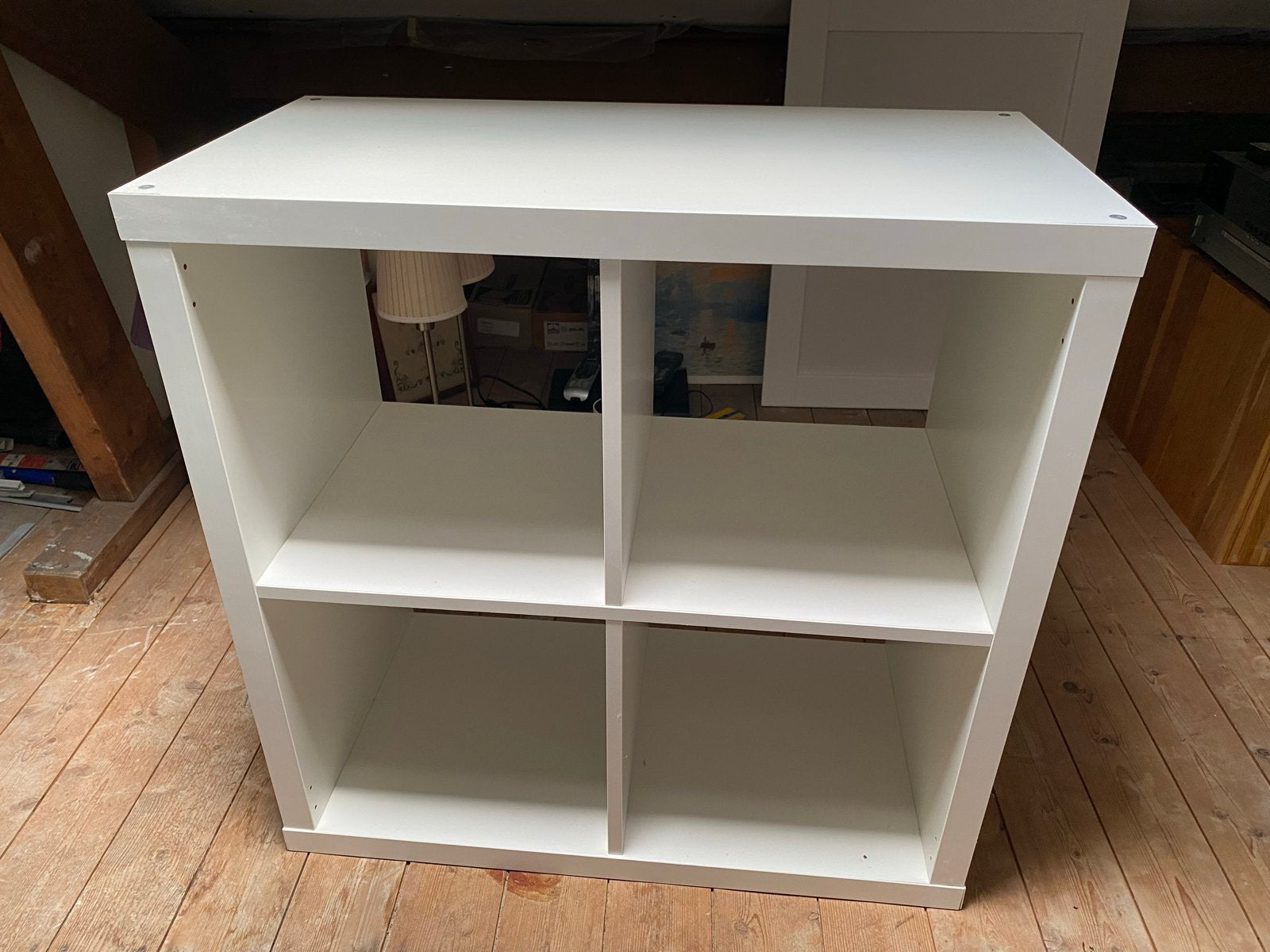 Witte Kallax kast met 4 vakken IKEA, Ophalen, Met plank(en), 50 tot 100 cm, Zo goed als nieuw