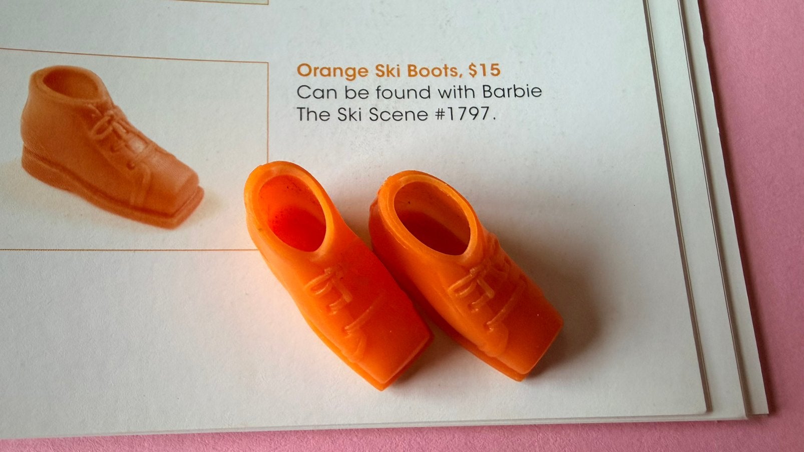 Barbie Orange Ski Boots ski laatsjes Mattel, Ophalen of Verzenden, Zo goed als nieuw, Pop