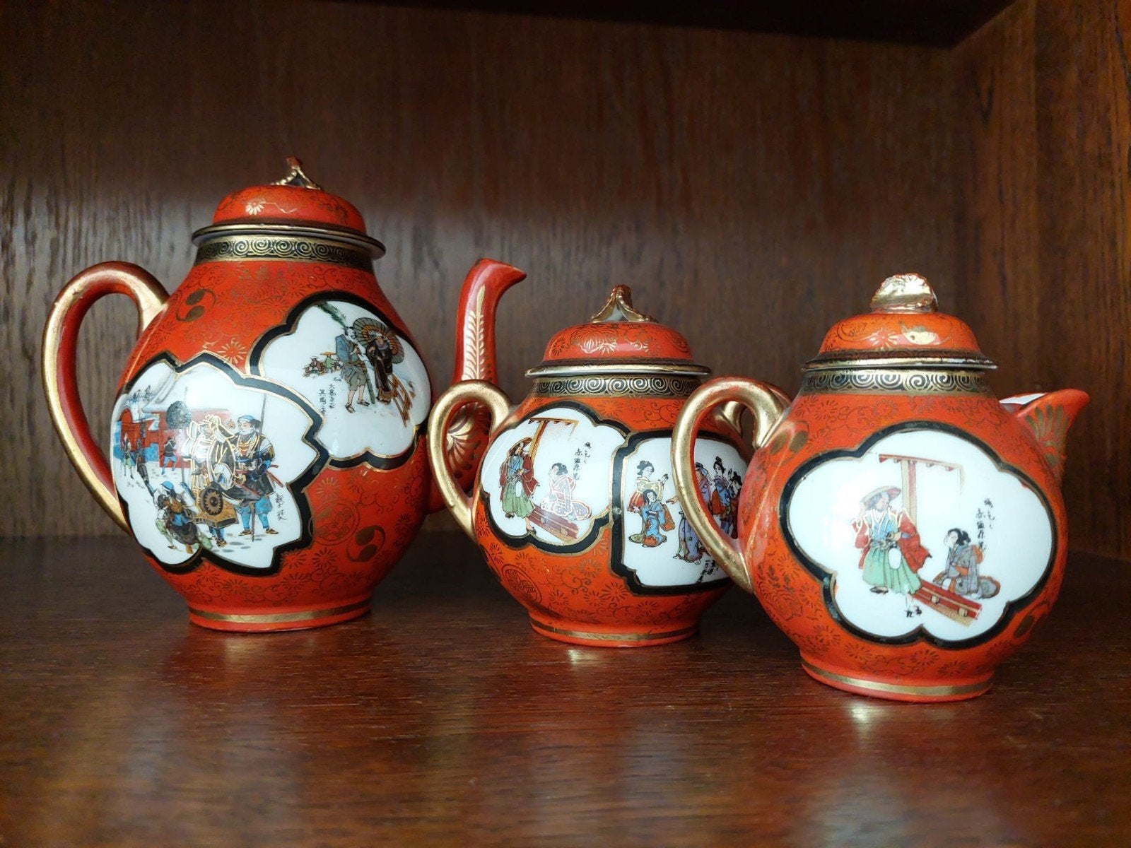Japanse theeset - theepot, melkkan, suikerpot, Ophalen of Verzenden
