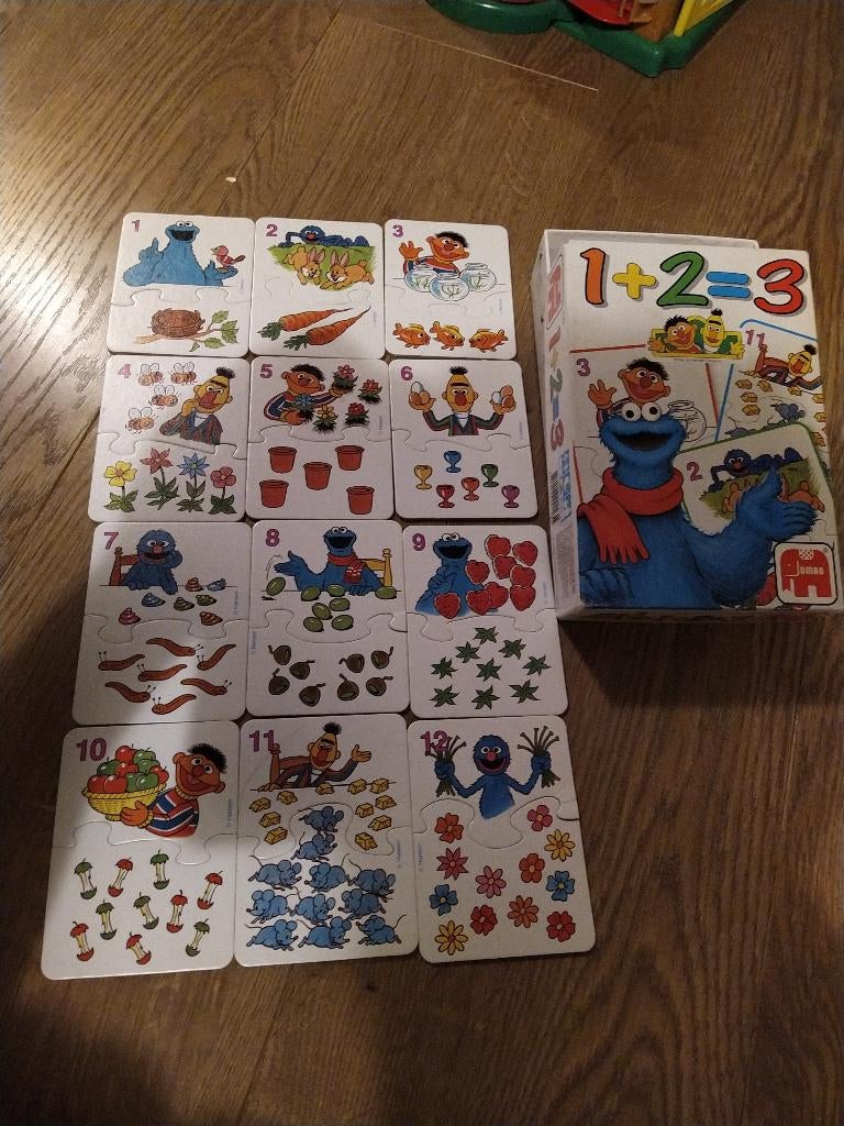Sesamstraat rekenen / reken puzzel, Ophalen of Verzenden, 10 tot 50 stukjes, Gebruikt