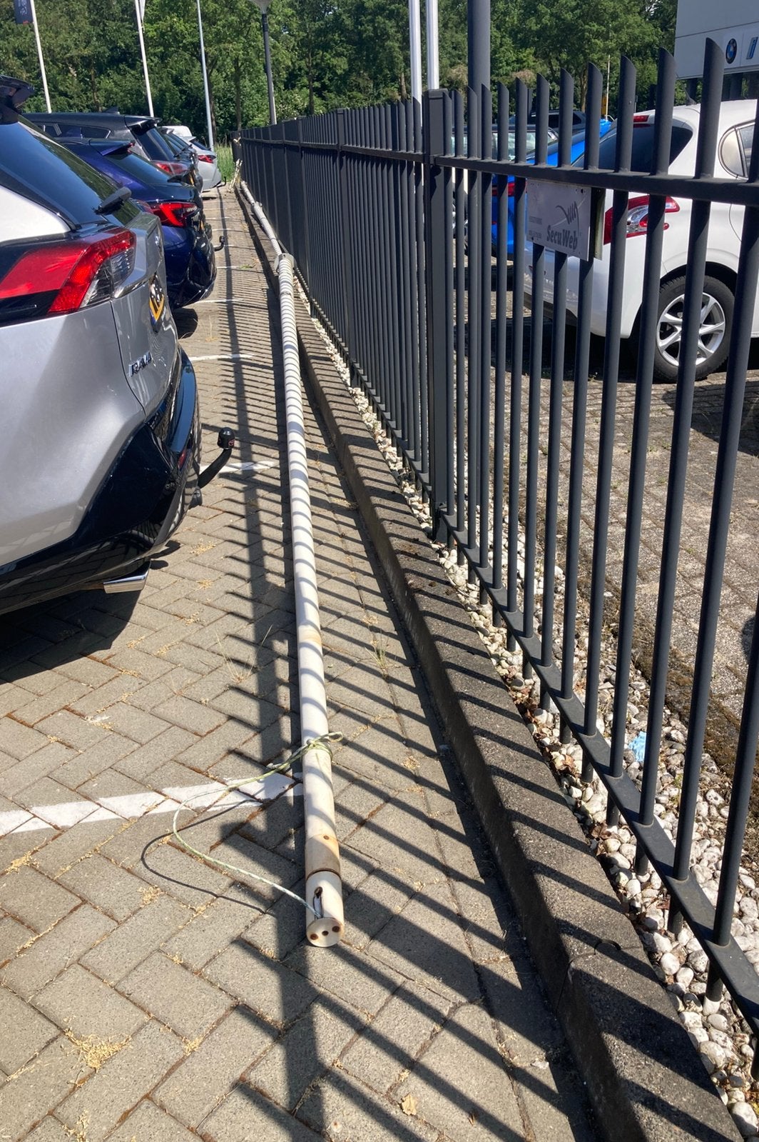 Vlaggen masten met banierhouder 8m hoog  3 stuks, Diversen, Vlaggen en Wimpels, Ophalen, Gebruikt