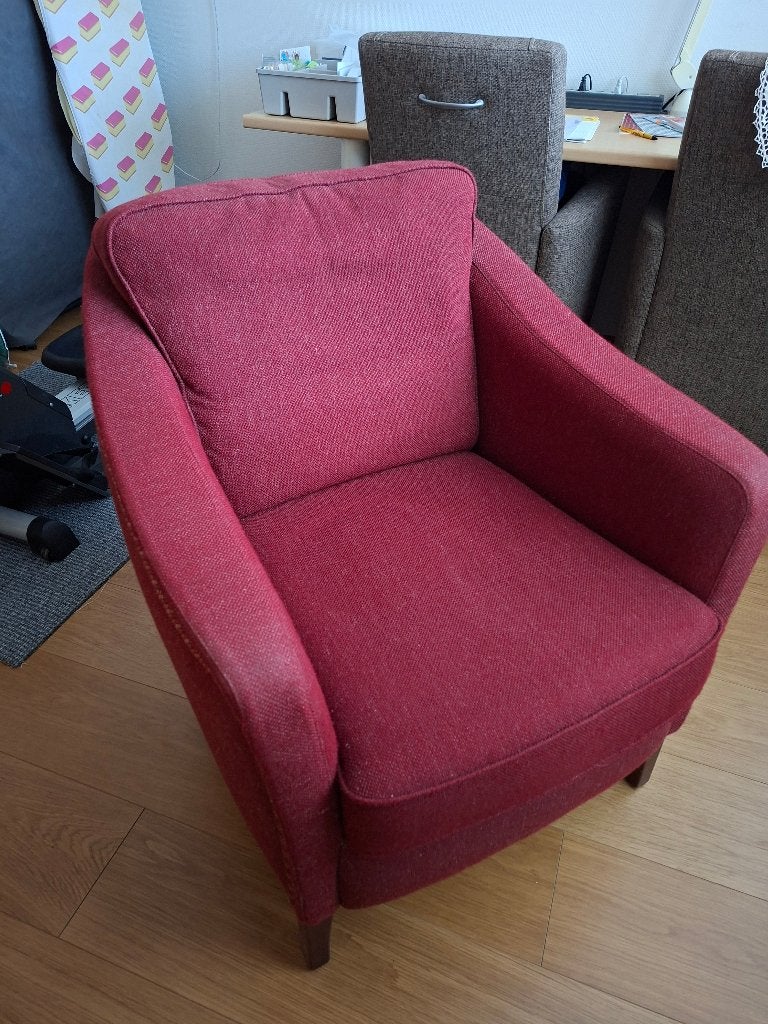 Fauteuil bordeaux rood, Huis en Inrichting, Ophalen, Hout, Modern klassiek, 75 tot 100 cm