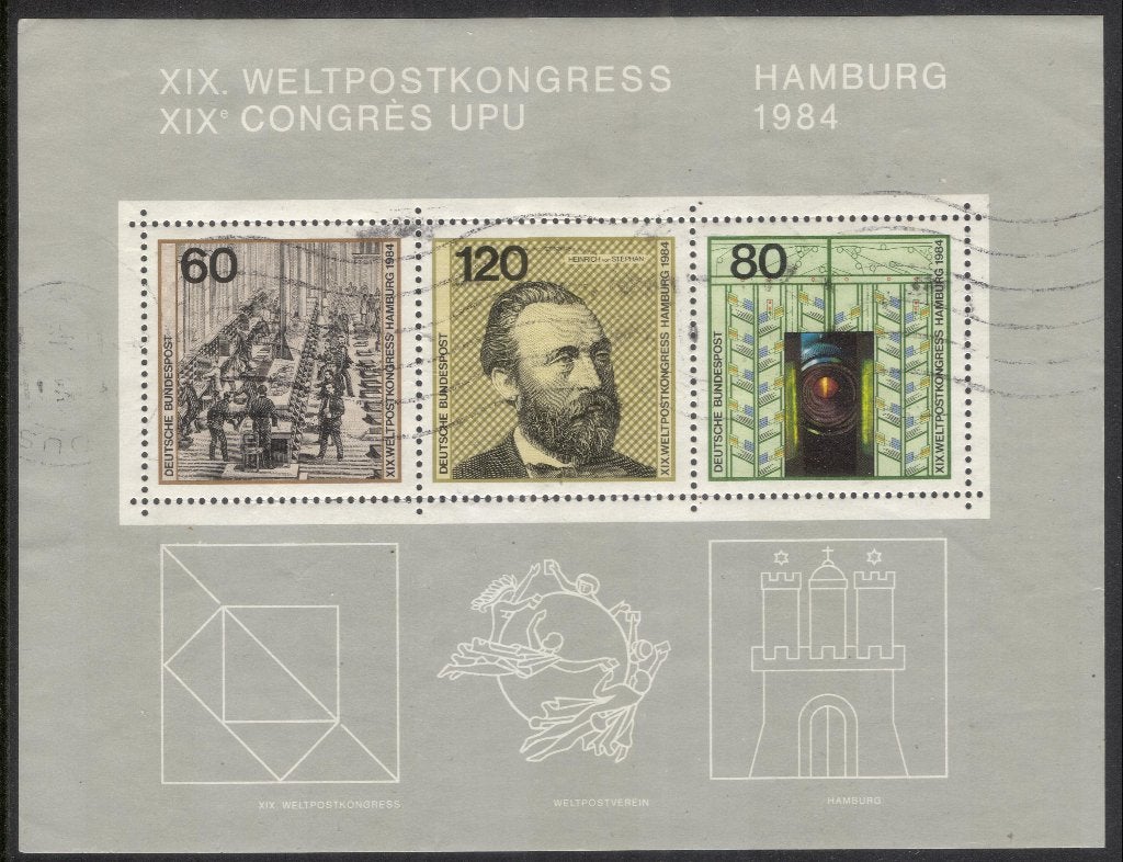 Bundesrepublik (33) - blok 19 - Weltpostkongress Hamburg, Postzegels en Munten, Postzegels | Europa | Duitsland, Verzenden, BRD