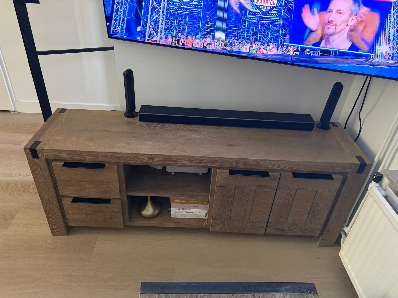 Tv meubel, Huis en Inrichting, Kasten | Televisiemeubels, Gebruikt, Minder dan 100 cm, 150 tot 200 cm, 25 tot 50 cm, Eikenhout