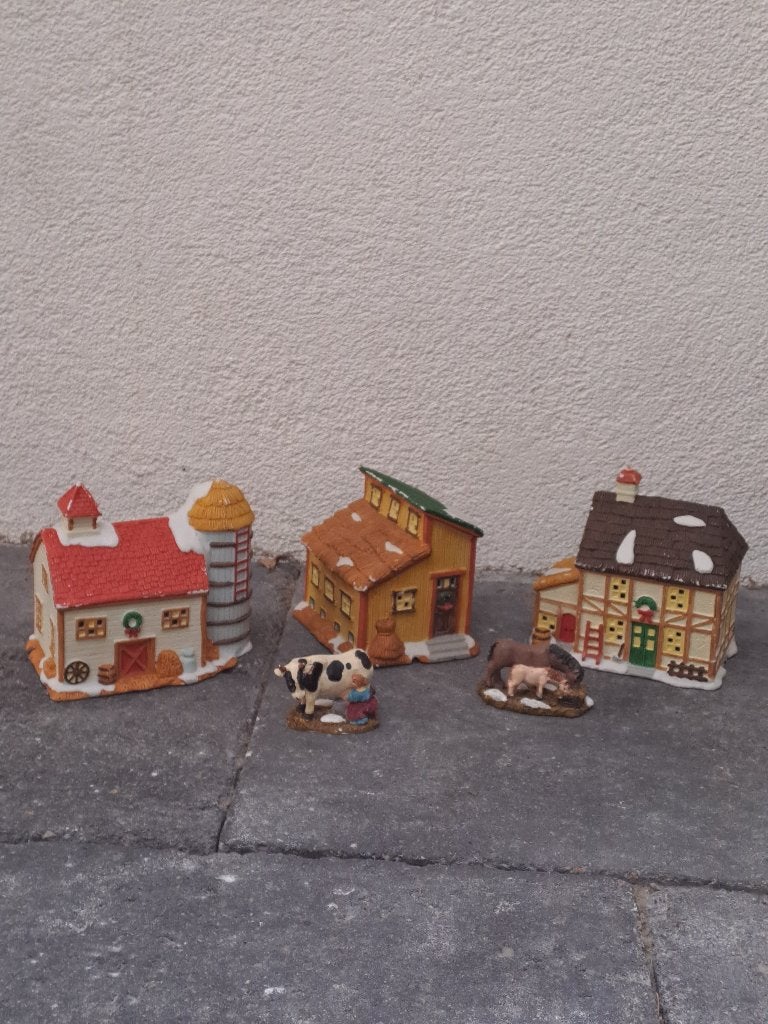 Drie kersthuisje, boerderij Noma 1996, Ophalen of Verzenden, Gebruikt