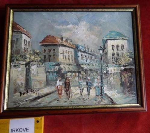PARIJS * OLIEVERF OP LINNEN * Burnett *, Antiek en Kunst, Gesigneerd, Ophalen of Verzenden, Olieverf, Stadsgezicht