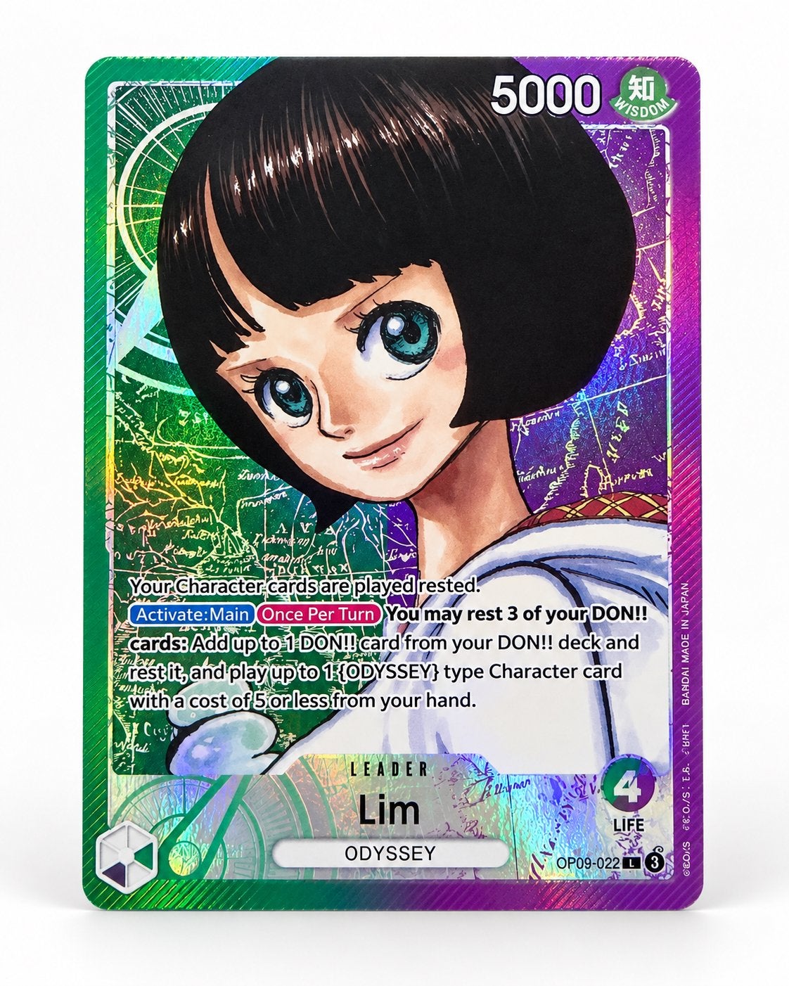 One Piece Card Game OP09-022 L Lim Leader Foil, Ophalen of Verzenden, Zo goed als nieuw, Losse kaart, Foil