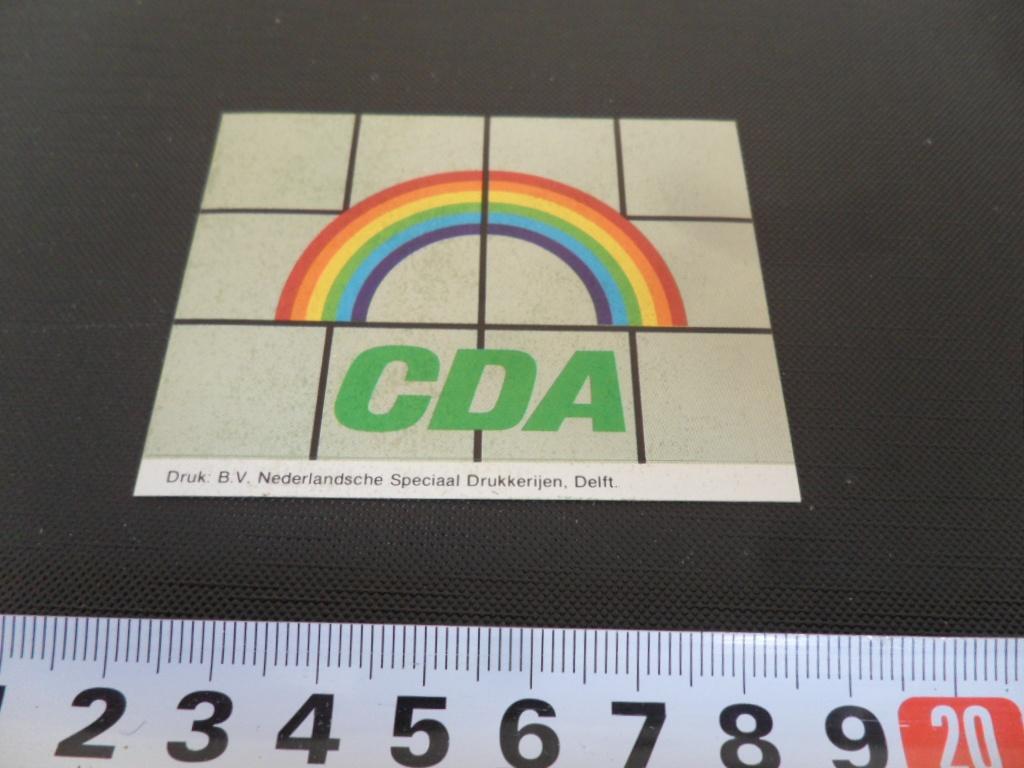 sticker Politiek CDA regenboog *, Verzamelen, Stickers, Ophalen, Zo goed als nieuw