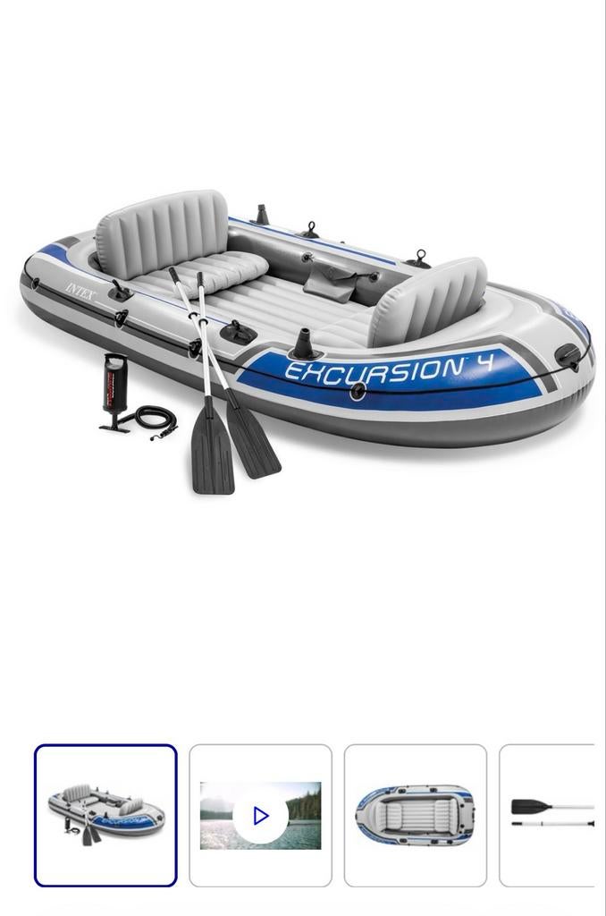 Intex Excursion 4 Opblaasboot - Compleet, Watersport en Boten, Bootonderdelen, Gebruikt, Ophalen of Verzenden
