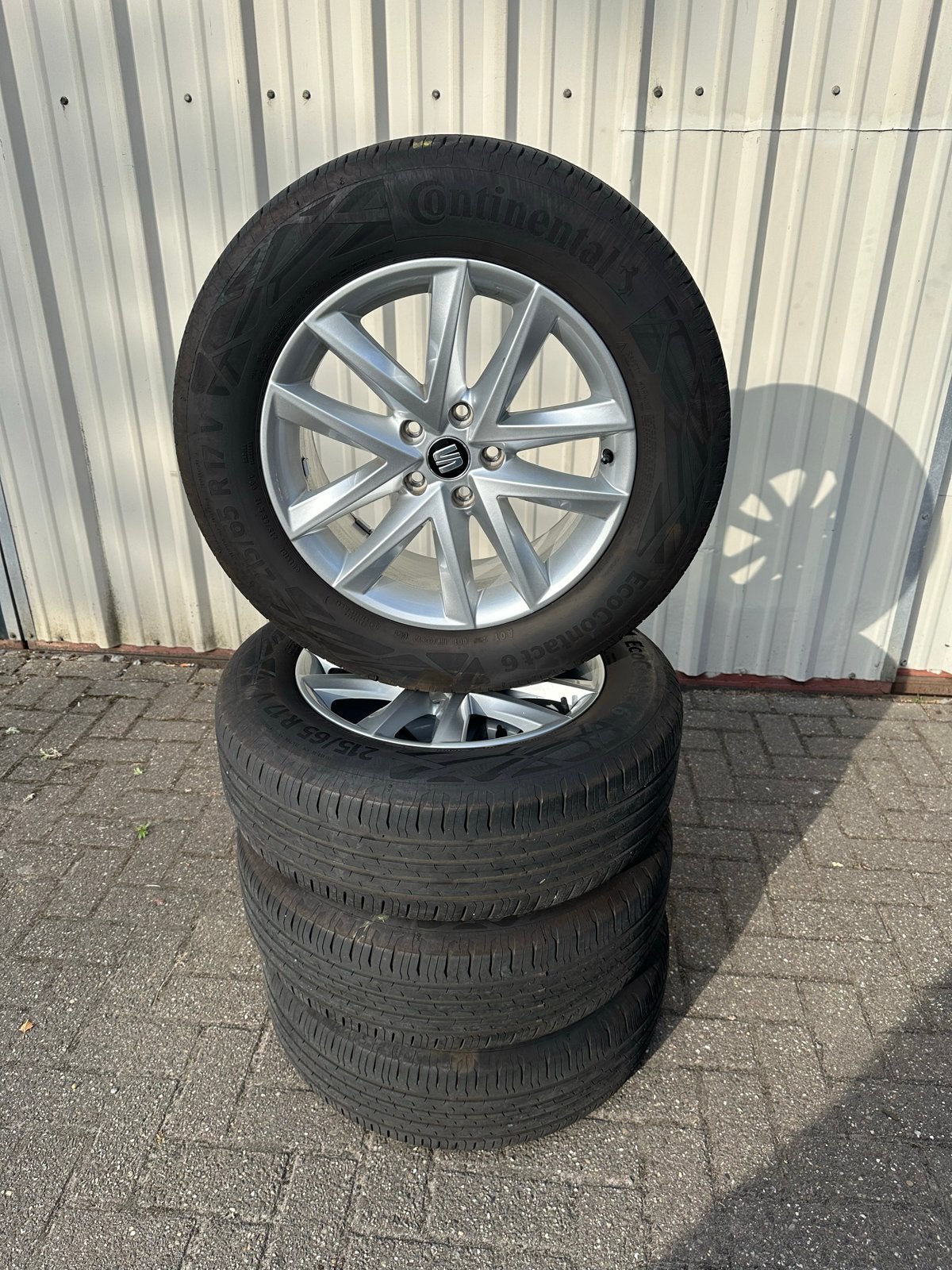 Seat Tarraco Velgen 5x112 met Continental EcoContact 6 bande, Ophalen, Banden en Velgen, 17 inch, Personenwagen