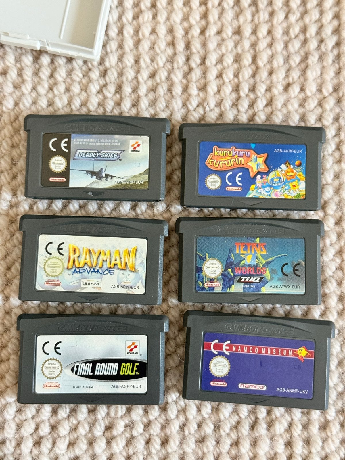 Game Boy Advance Spellen: Deadly Skies, Rayman, Tetris en me, Gebruikt, 1 speler, Racen en Vliegen, Ophalen of Verzenden