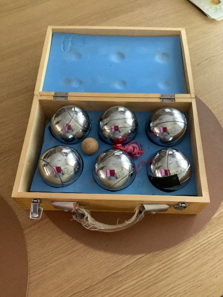 Jeu de boules ballen in Houten koffer, Ophalen, Gebruikt