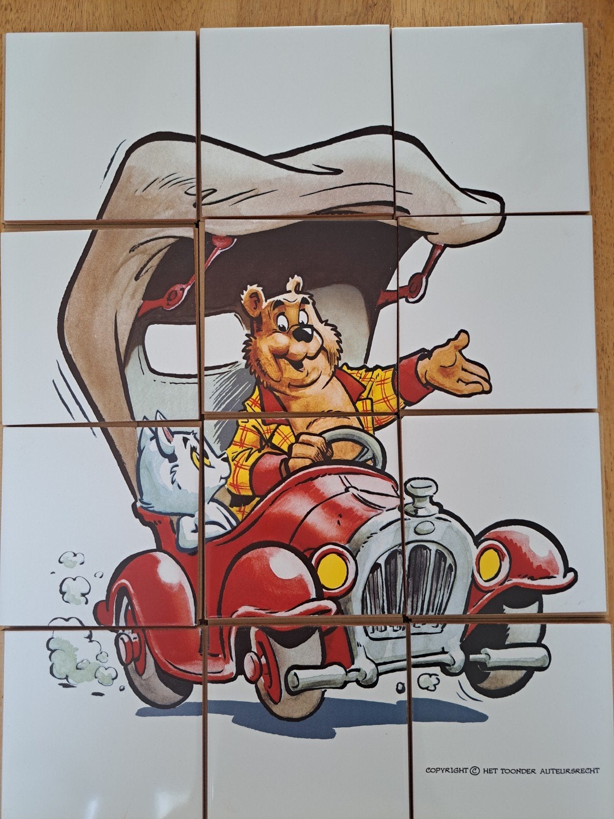Tegeltableau Bommel en Tom Poes in Oude Schicht 45x60 cm, Ophalen of Verzenden