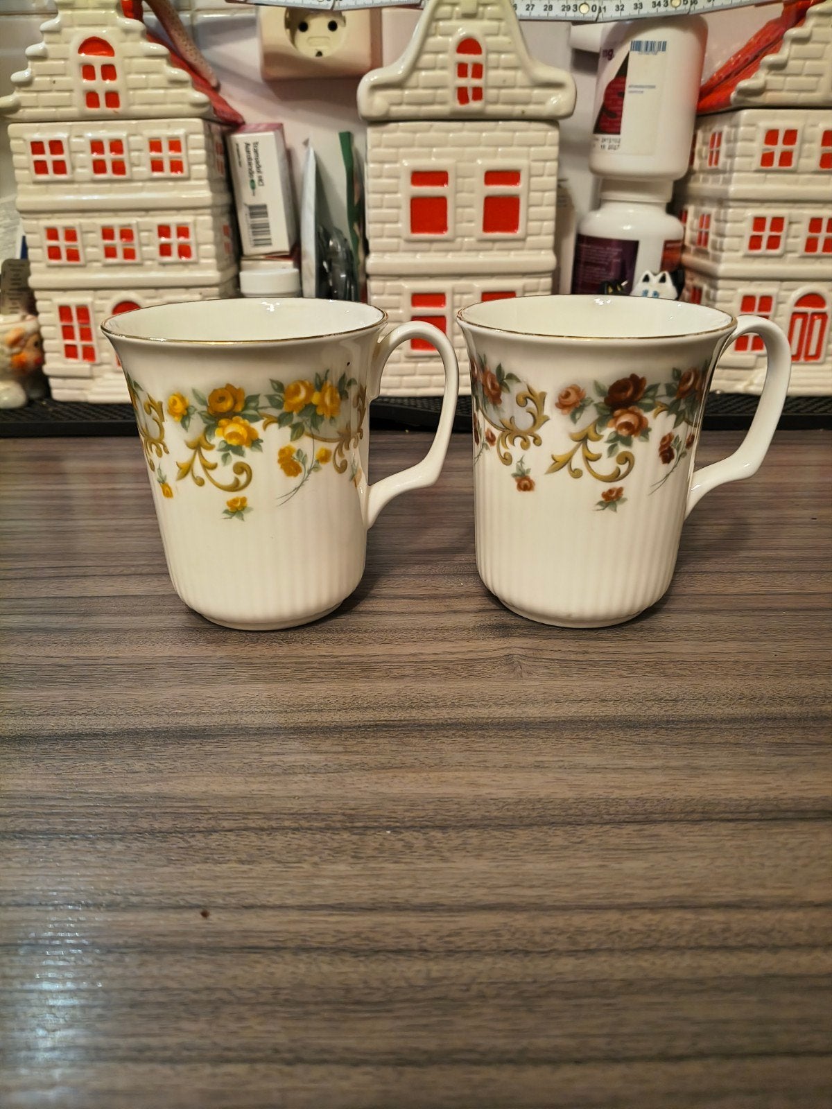 Set van 2 Richmond Bone China mokken met bloemmotief, Ophalen of Verzenden