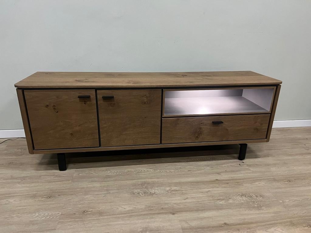Henders en Hazel tv meubel Livada 170cm Railway Brown, 1 of 2 laden, 150 tot 200 cm, Eikenhout, Nieuw