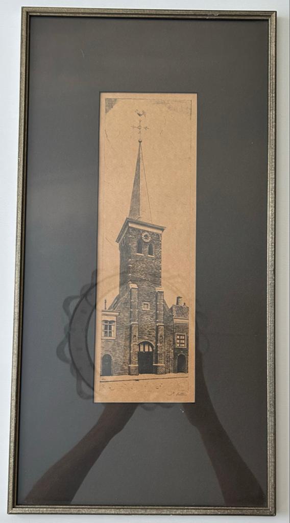 Ets Sint Joostkapel Breda - gesigneerd Piet van Riel 1904, Antiek en Kunst, Ets, Architectuur, Ophalen of Verzenden, Gesigneerd
