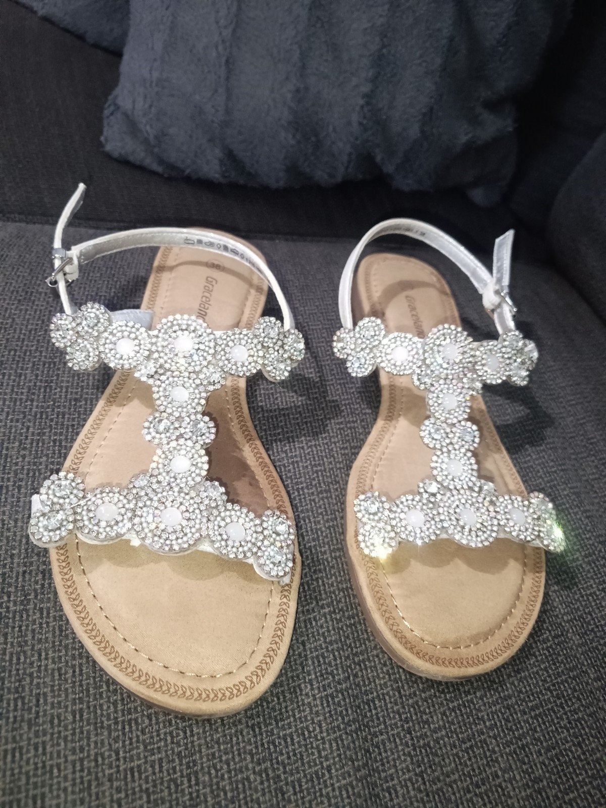 Graceland sandalen maat 38 zgan, Ophalen of Verzenden, Zo goed als nieuw, Zwart, Sandalen of Muiltjes