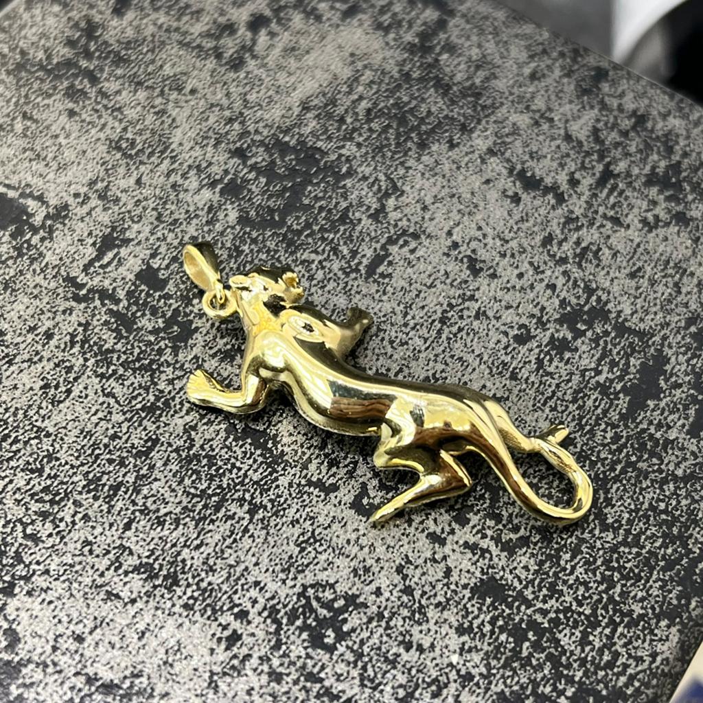 14k gouden hanger panter model nieuw, Ophalen of Verzenden, Zo goed als nieuw, Goud, Kruis of Symbool