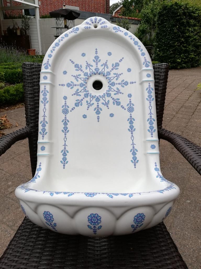 Supermooi fonteintje hoge rug blauw/turquoise decor, Ophalen, Zo goed als nieuw, Blauw