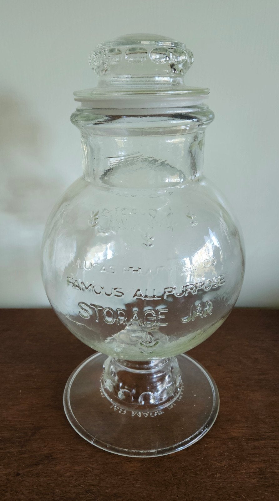 Vintage Glazen Apothekerspot / Voorraadpot - Lucas Prouty, Ophalen