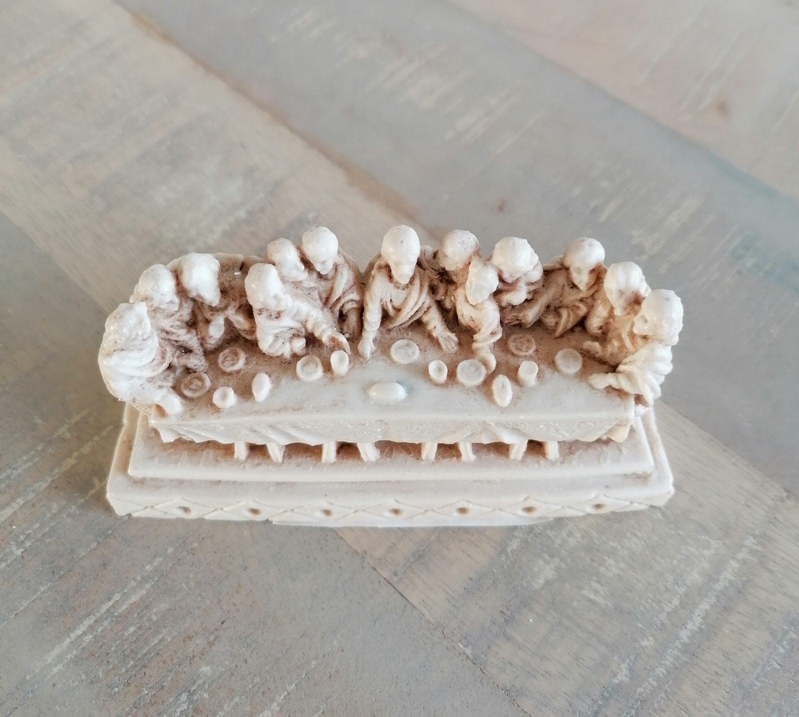 Het Laatste Avondmaal Beeldje - Marmerstof, Ophalen of Verzenden