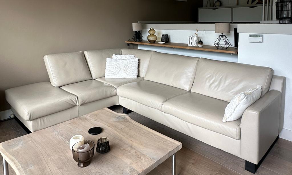 Leren Hoekbank - merk Topform, Huis en Inrichting, Ophalen, 250 tot 300 cm, Gebruikt, Minder dan 75 cm